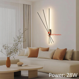 2 Stück LED Wandleuchte Mit Fernbedienung Schwarz - 100CM, 28W 330° Schwenkbar, 3000K-6000K, Mit Dimm- Und Timing-Funktionen, Für Wohnzimmer, Schlafzimmer, Flur, Küche