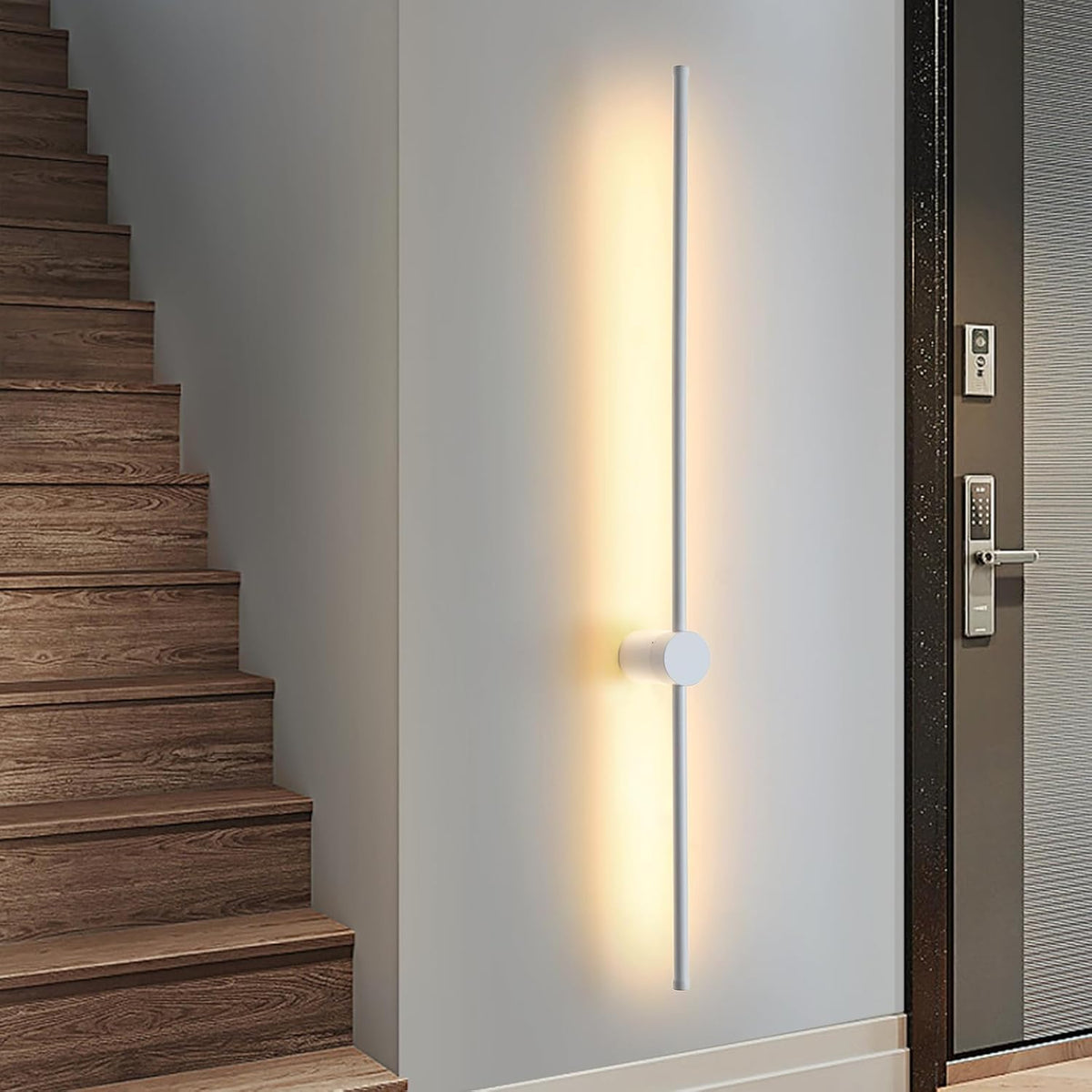 ZMH Wandlampe Led Wandleuchte Innen - 100CM Lang Schwarz Flurlampe Modern Design Wohnzimmer Wandbeleuchtung Warmweiß 3000K Indirekt Küche Beleuchtung Für Schlafzimmer Flur Treppenhaus Bett