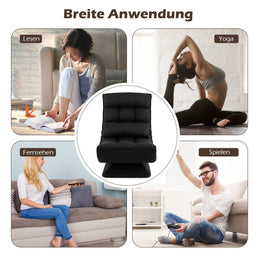 360° Drehbarer Bodensessel Mit Rückenlehne & Lendenkissen Bodenstuhl Lazy Sofa