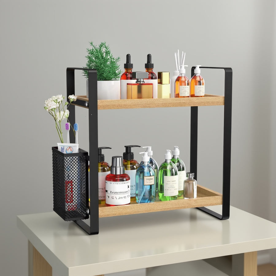 Badezimmer-Organizer Mit Korb, Badezimmer-Organizer Und Aufbewahrung, Hautpflege-Organizer Für Schminktisch, Aufbewahrungs-Organizer Für Bad, Küche, Kommode