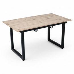 Merax Esstisch 140/180X80X75Cm, Ausziehbar Esszimmertisch Mit Tischbeine Aus Metall, Rechteckiger Küchentisch Für Wohnzimmer Und Esszimmer, Holzfarbe