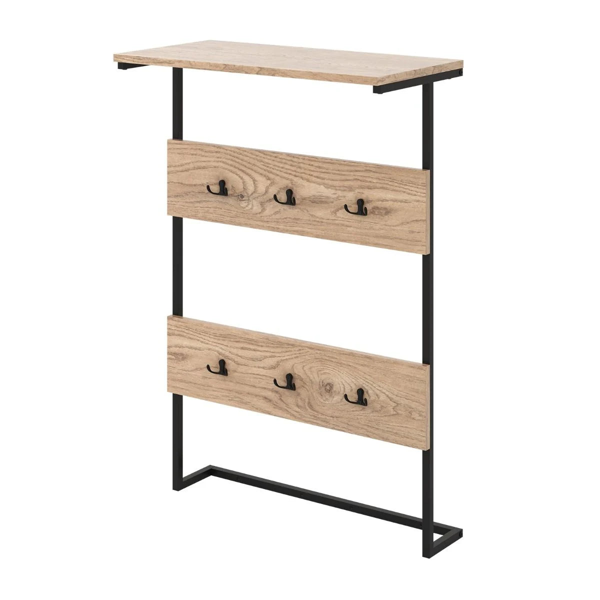 Wandgarderobe Mit Ablage & 6 Haken Wandregal Industrielle Garderobenleiste Kleiderstange