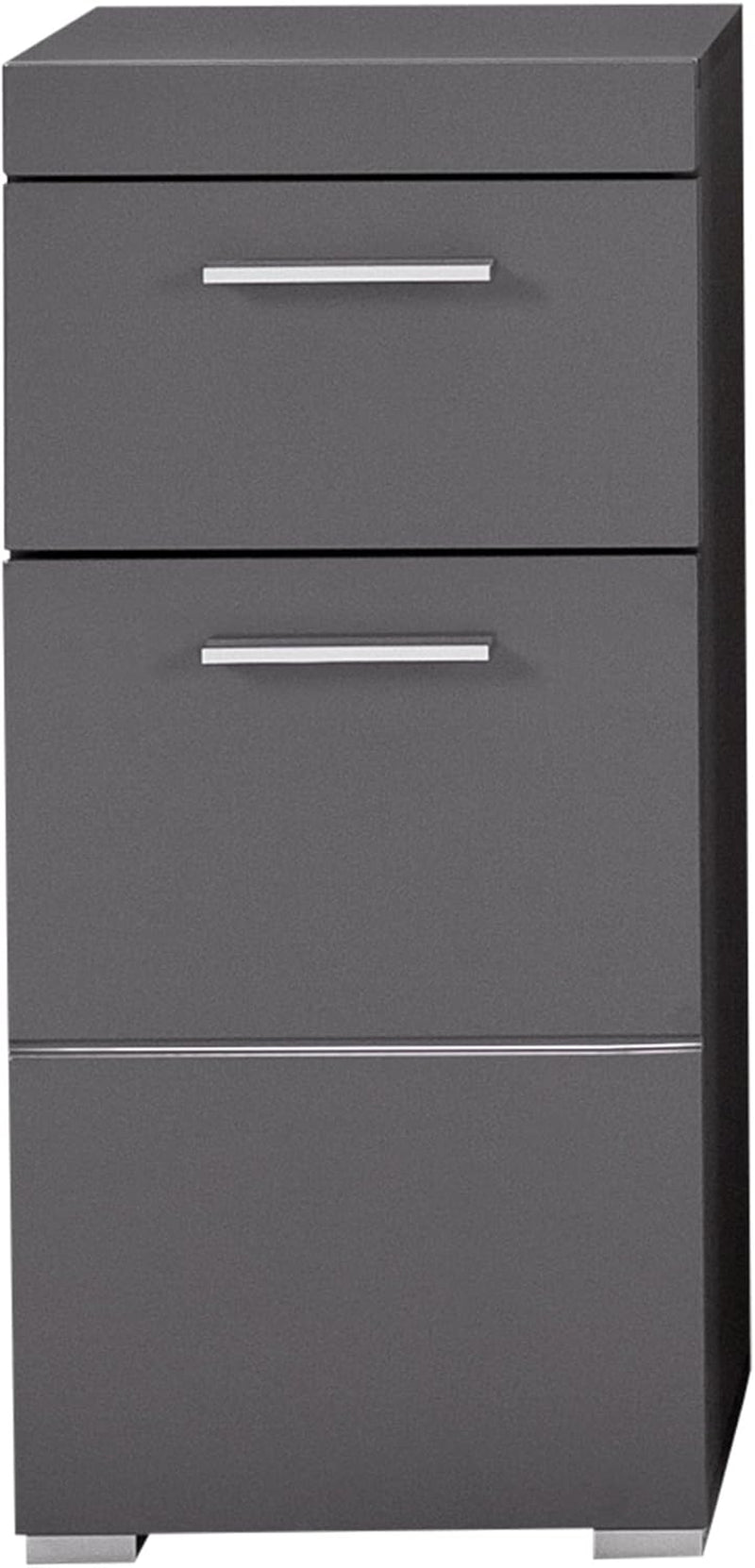 Trendteam Smart Living - Amanda - Kommode - Weiß Hochglanz - Standschrank - (Bxhxt) 37 X 79 X 31 Cm - Badschrank Mit 1 Tür Und 1 Schublade - Silberfarbene Griffe - Universal Einsetzbar - Kratzfest