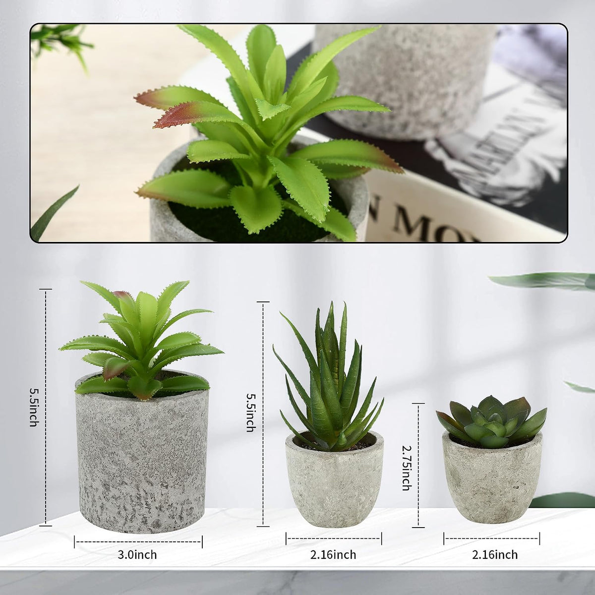5 Stück Kunstpflanze, Mini Künstliche Pflanzen Schlangenzunge, Agave Sukkulente, Eagle Claw Aloe, Künstliche Pflanzen Für Schlafzimmer Büro Dekoration