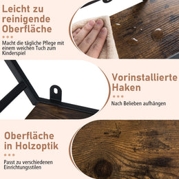 Industrielle Hexagon Wandregal 3-Stufiges Dekorative Schwebende Regal Mit Haken Rustikal