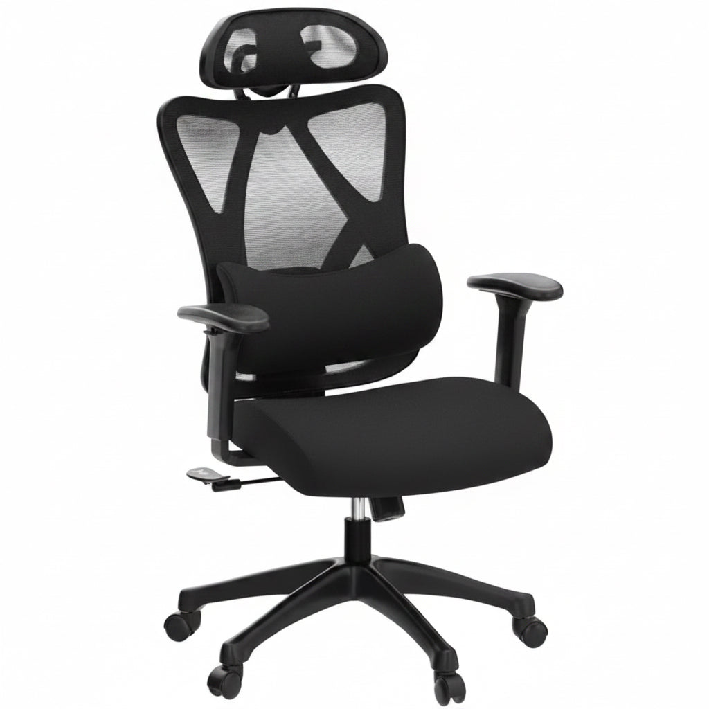 SONGMICS Bürostuhl, Ergonomischer Schreibtischstuhl, 150 Kg | Computerstuhl, Netzstuhl, Verstellbare Lendenstütze Und Kopfstütze, Bis 150 Kg Belastbar, OBN063B01