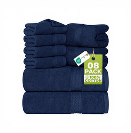 Utopia Towels - 8 Teilig Handtücher Set Aus Baumwolle Mit Aufhänger - 2 Badetuch, 2 Handtücher Und 4 Washclappen - (Grau)