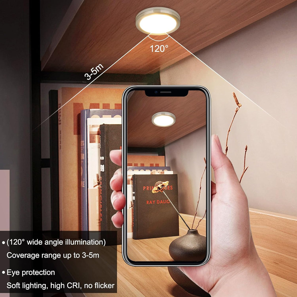 Lightess 4Er Unterbauleuchte Küche LED Vitrinenbeleuchtung 12V Warmweiß | Unterschrank Beleuchtung 8Mm Dünn, 250LM, Alu 60X8Mm, Für Küche Vitrine Schrank Regal Garderobe Mit EU Stecker