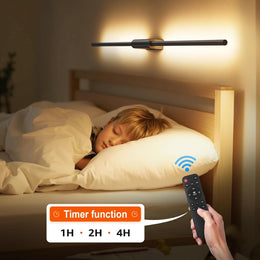 2 Stück LED Innen-Wandleuchte Mit Akku Schwarz, Touch, Fernbedienung Mit Timer & Schalter 100Cm 9W, Dimmbare Batteriebetriebene Wandlampe Für Wohnzimmer, Schlafzimmer Und Flur