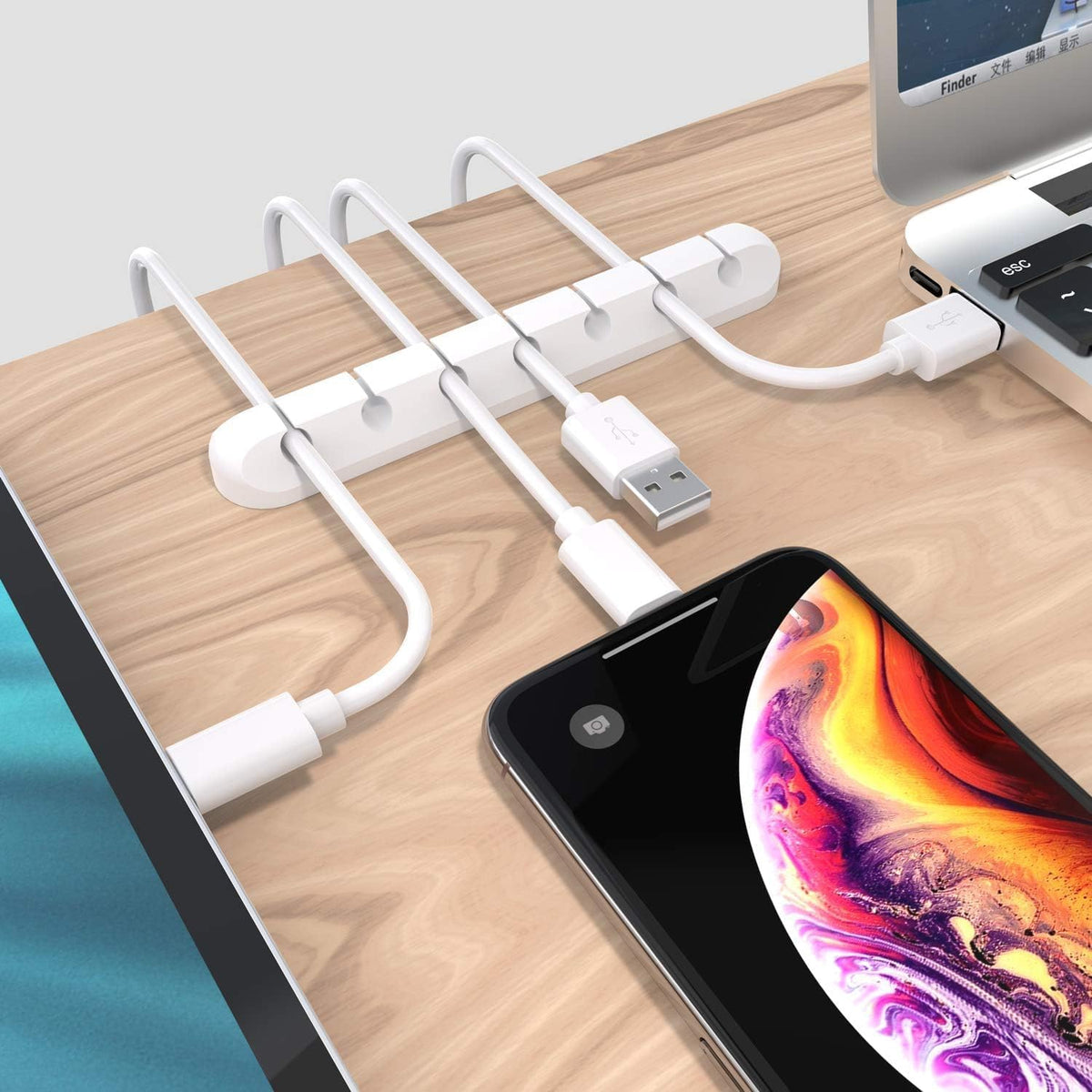 SOULWIT® Kabelhalter Kabelclips, [3 Stück] Kabelmanagement Selbstklebend Kabel Organizer Vielzwecke Kabelführung Set Für Schreibtisch Computer PC, USB Ladekabel, Zuhausebüro