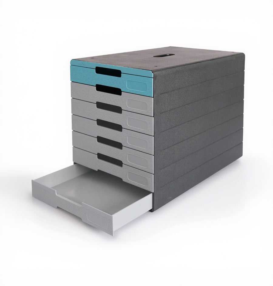 Durable Schubladenbox (Idealbox Pro) 7 Fächer, Blau, 776306