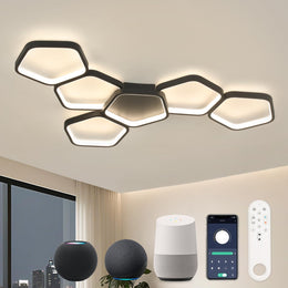LED Deckenleuchte Wohnzimmer Dimmbar 90 Cm 58W | Mit Fernbedienung,3000K–6500K, Nachtlicht, Memory-Funktion, Schwarze Deckenlampe Für Schlafzimmer, Küche