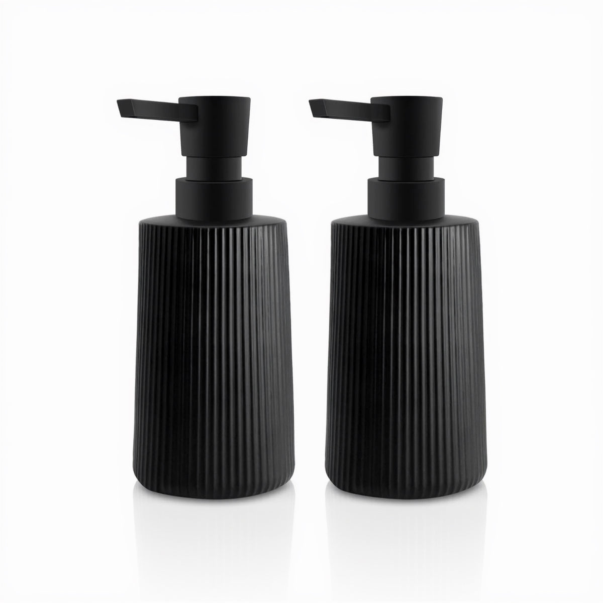 Moderne Seifenspender Glas Spülmittelspender 250Ml Seifenspender Bad Für Badezimmer Arbeitsplatte Küche Soap Dispenser Mit Pumpspender (2, Schwarz)