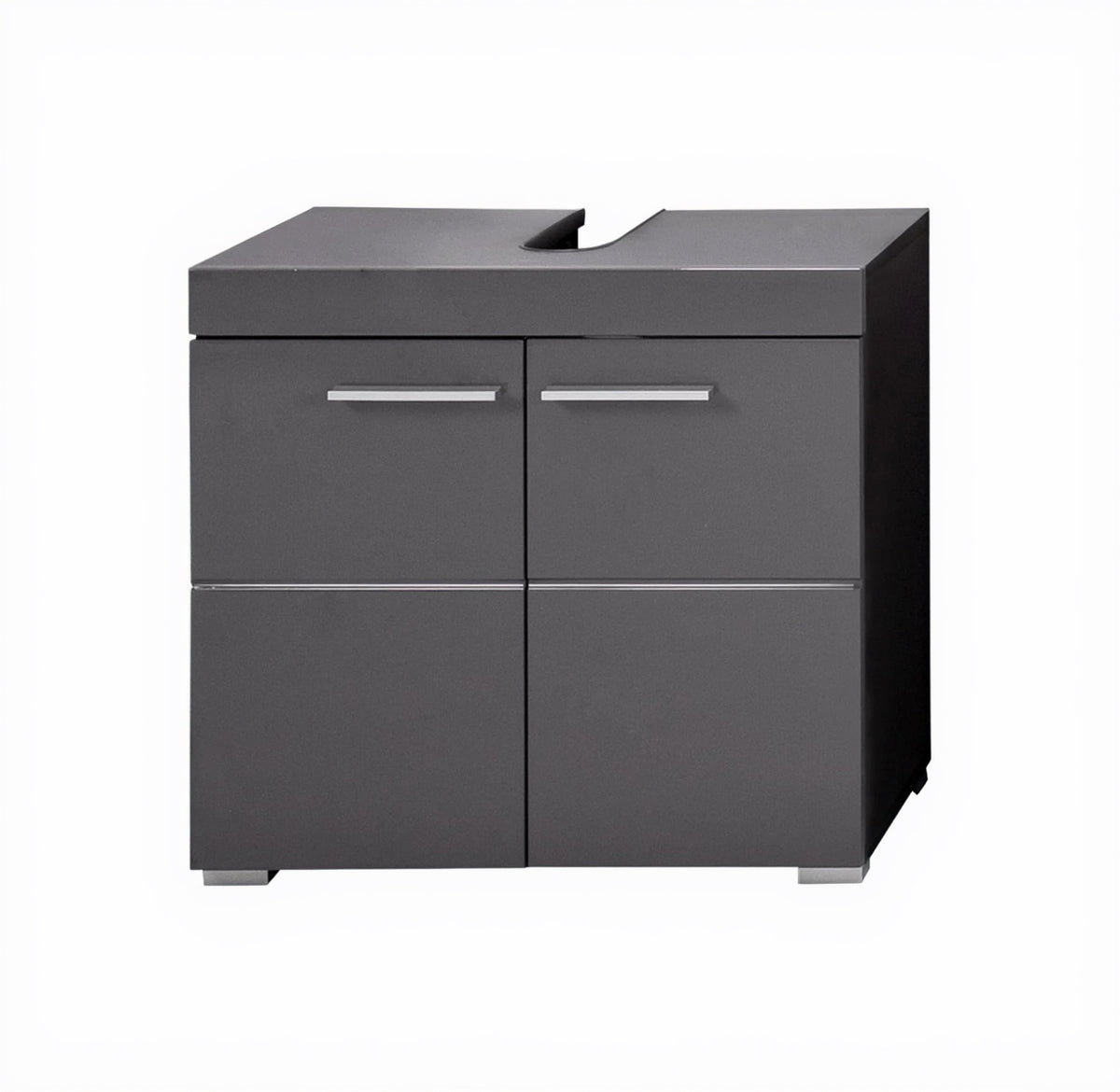 Trendteam Smart Living - Amanda - Waschbeckenunterschrank - Weiß/Weiß Hochglanz - 1 Einlegeboden - (Bxhxt) 60 X 56 X 34 Cm - Kratzfest