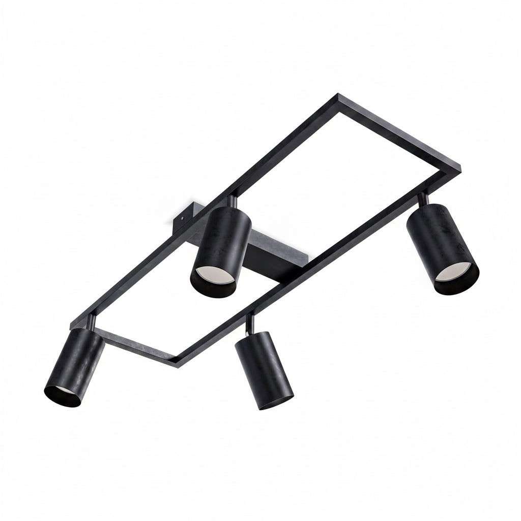 Deckenstrahler LED Schwarz - Deckenstrahler 6 Flammig - LED Deckenleuchte Schwenkbar - GU10 Deckenlampe Spot - Spotlight Lampe Modern - Strahler Deckenspot Für Küche, (6 Flammig, Schwarz)