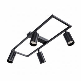 Deckenstrahler LED Schwarz - Deckenstrahler 6 Flammig - LED Deckenleuchte Schwenkbar - GU10 Deckenlampe Spot - Spotlight Lampe Modern - Strahler Deckenspot Für Küche, (6 Flammig, Schwarz)