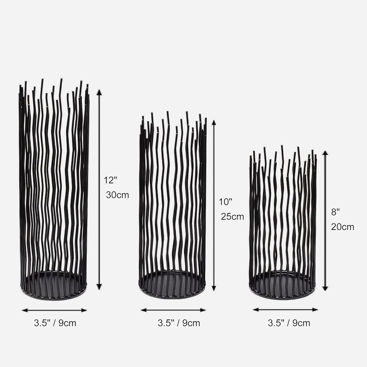 Kerzenhalter Set Von 3 Black Metal Eisen Pillar Kerzenhalter Moderne Innen- Und Outdoor Kerzenhalter Für Tisch Mittelstück Kamin Mantel Dekoration, Haus, Party, Hochzeit, Events Dekor