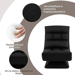360° Drehbarer Bodensessel Mit Rückenlehne & Lendenkissen Bodenstuhl Lazy Sofa