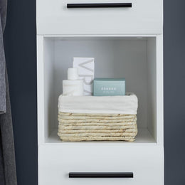 Trendteam Smart Living - Skin - Hochschrank - Weiß/Weiß Hochglanz - 5 Fächer, Eine Ablage Und Eine Schublade - (Bxhxt) 30 X 182 X 31 Cm - 2 Verstellbare Einlegeböden - Kratzfest