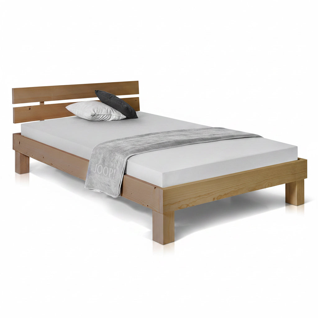 Massivholzbett Pumba Holzbett Doppelbett, Material Massivholz, Made in Germany, 160 X 200 Cm, Eichefarbig, Standardhöhe