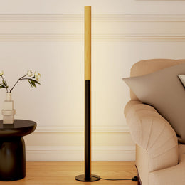 Bambus-Stehlampe Dimmbare Led-Ecklampe Mit Fußschalter 3000K-6000K 122 Cm Natur