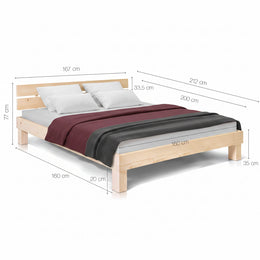 Massivholzbett Pumba Holzbett Doppelbett, Material Massivholz, Made in Germany, 160 X 200 Cm, Eichefarbig, Standardhöhe