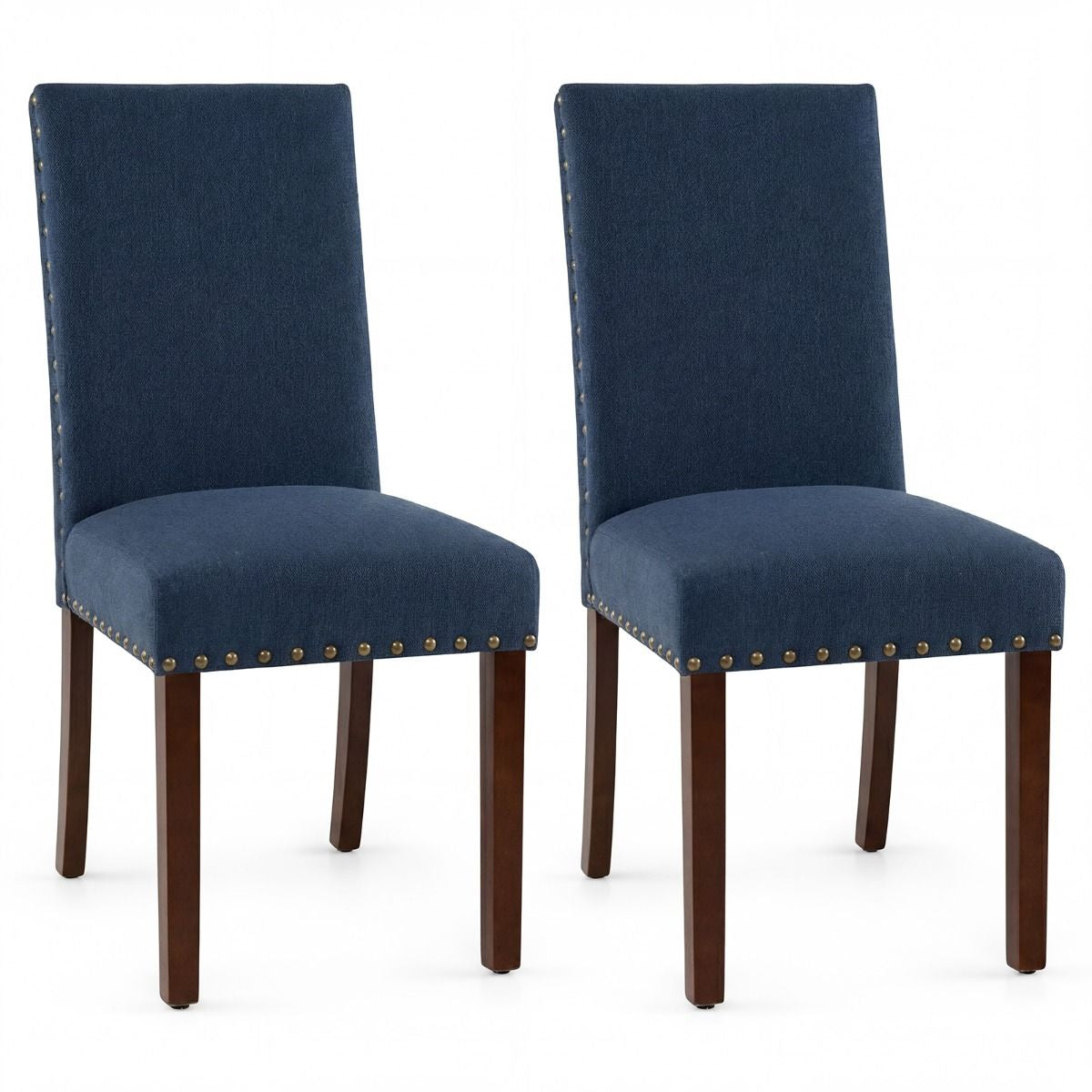 2Er Set Esszimmerstühle Mit Gepolsterter Sitzfläche & Rückenlehne & Gummiholzbeine Polsterstühle Beige