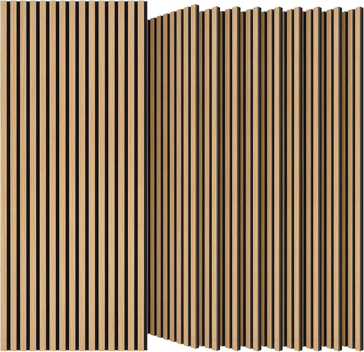 TONOR Akustikpaneele Holz, 4 Stück 120 X 60Cm - 2,88M² Wandpaneele Holz Holzpaneele Wand Als Schallschutzplatten, Wandverkleidung Holzoptik Für Wanddeko Wohnzimmer, Büro, Küche, Eiche
