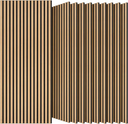 TONOR Akustikpaneele Holz, 4 Stück 120 X 60Cm - 2,88M² Wandpaneele Holz Holzpaneele Wand Als Schallschutzplatten, Wandverkleidung Holzoptik Für Wanddeko Wohnzimmer, Büro, Küche, Eiche