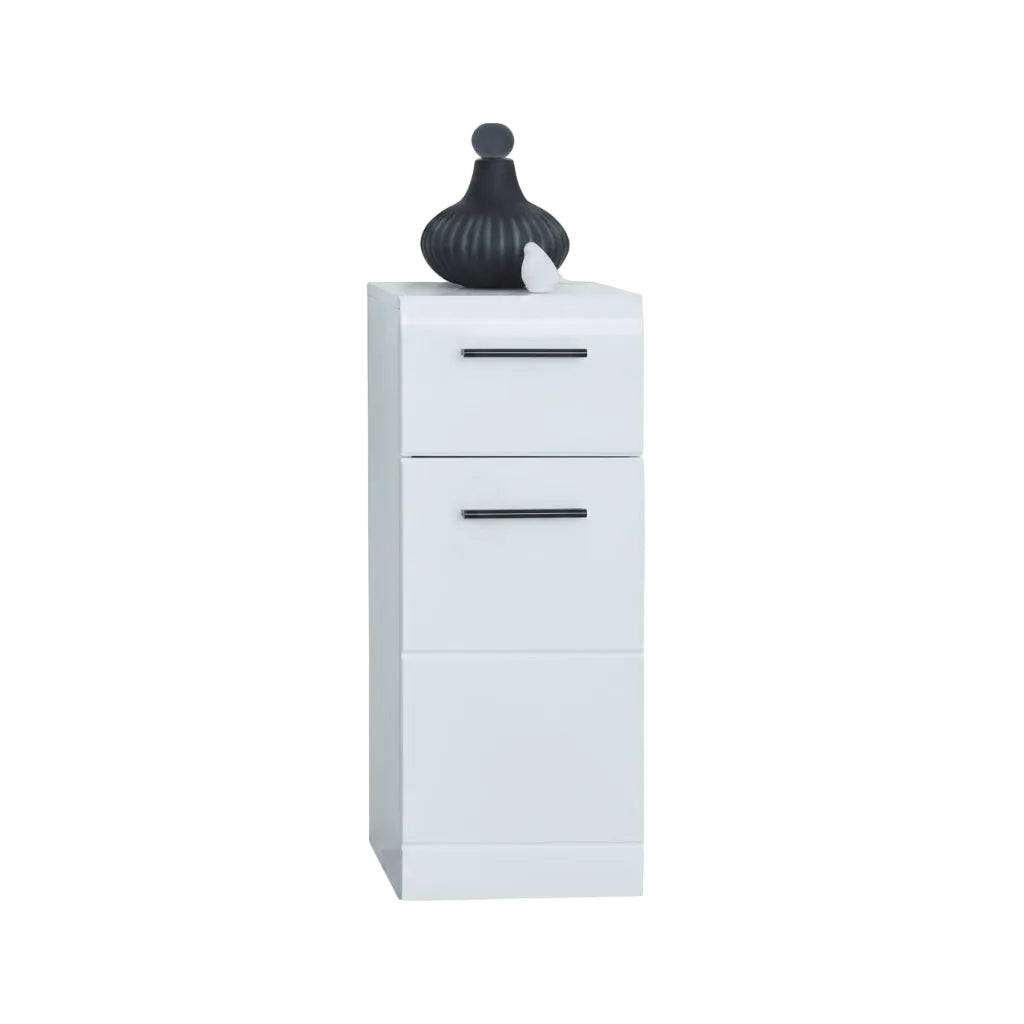 Trendteam Smart Living - Skin - Hochschrank - Weiß/Weiß Hochglanz - 5 Fächer, Eine Ablage Und Eine Schublade - (Bxhxt) 30 X 182 X 31 Cm - 2 Verstellbare Einlegeböden - Kratzfest