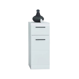 Trendteam Smart Living - Skin - Hochschrank - Weiß/Weiß Hochglanz - 5 Fächer, Eine Ablage Und Eine Schublade - (Bxhxt) 30 X 182 X 31 Cm - 2 Verstellbare Einlegeböden - Kratzfest