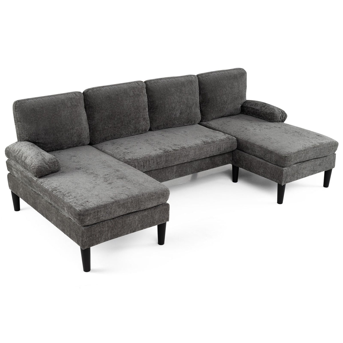 U-Förmige Couch Für 5-6 Sitzer Clound Ecksofa Mit Bezug Aus Cordstoff Modernes Schlafsofa Grün
