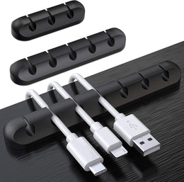SOULWIT® Kabelhalter Kabelclips, [3 Stück] Kabelmanagement Selbstklebend Kabel Organizer Vielzwecke Kabelführung Set Für Schreibtisch Computer PC, USB Ladekabel, Zuhausebüro