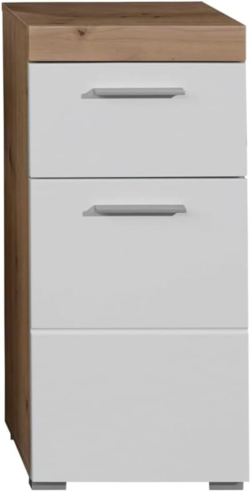 Trendteam Smart Living - Amanda - Kommode - Weiß Hochglanz - Standschrank - (Bxhxt) 37 X 79 X 31 Cm - Badschrank Mit 1 Tür Und 1 Schublade - Silberfarbene Griffe - Universal Einsetzbar - Kratzfest