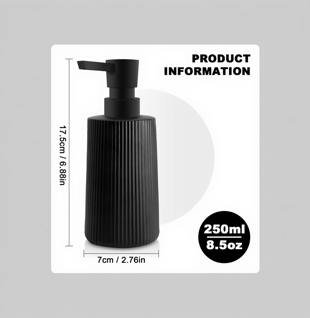 Moderne Seifenspender Glas Spülmittelspender 250Ml Seifenspender Bad Für Badezimmer Arbeitsplatte Küche Soap Dispenser Mit Pumpspender (2, Schwarz)