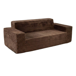 Corduroy 3-Sitzer Sofa Loveseat Mit Hoher Rückenlehne Breiten Armlehnen & Tiefem Sitz Braun