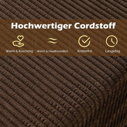 Corduroy 3-Sitzer Sofa Loveseat Mit Hoher Rückenlehne Breiten Armlehnen & Tiefem Sitz Braun