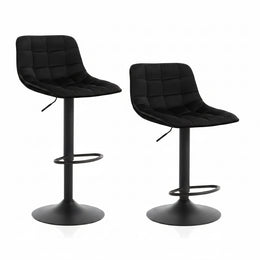 WOLTU 2Er Set Barhocker Küchenstuhl Barstuhl Mit Rückenlehne Und Einstellgriff, Höhenverstellbar & 360° Drehbar, Tresenhocker Bar Hocker Aus Hochwertigem Samt Und Metall, Dunkelgrün