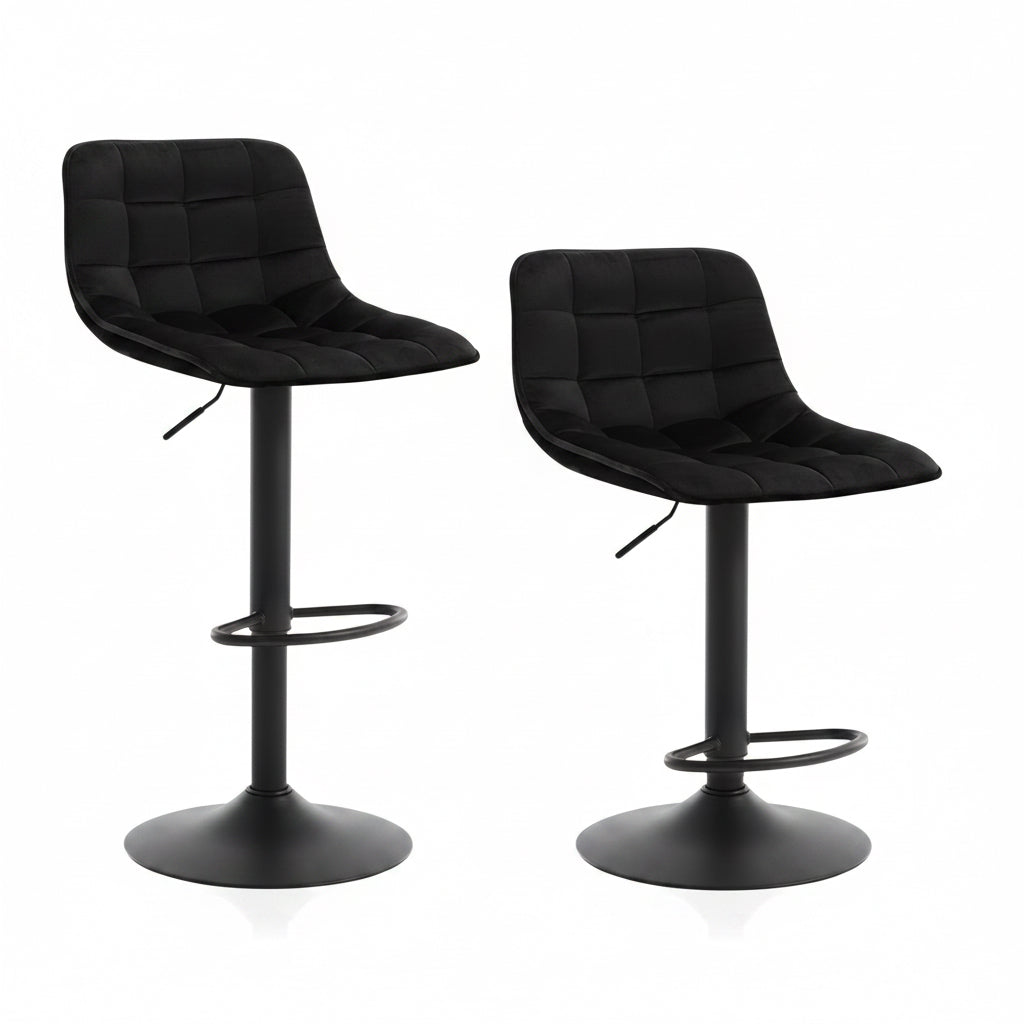 WOLTU 2Er Set Barhocker Küchenstuhl Barstuhl Mit Rückenlehne Und Einstellgriff, Höhenverstellbar & 360° Drehbar, Tresenhocker Bar Hocker Aus Hochwertigem Samt Und Metall, Dunkelgrün