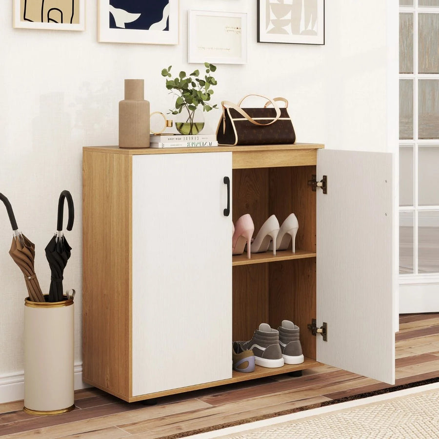 Sideboard Mit Türen & Verstellbarem Regal Beistellschrank Aufbewahrungsschrank