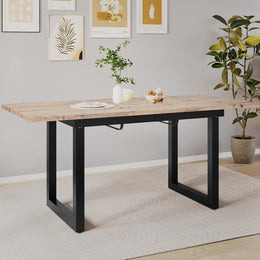 Merax Esstisch 140/180X80X75Cm, Ausziehbar Esszimmertisch Mit Tischbeine Aus Metall, Rechteckiger Küchentisch Für Wohnzimmer Und Esszimmer, Holzfarbe