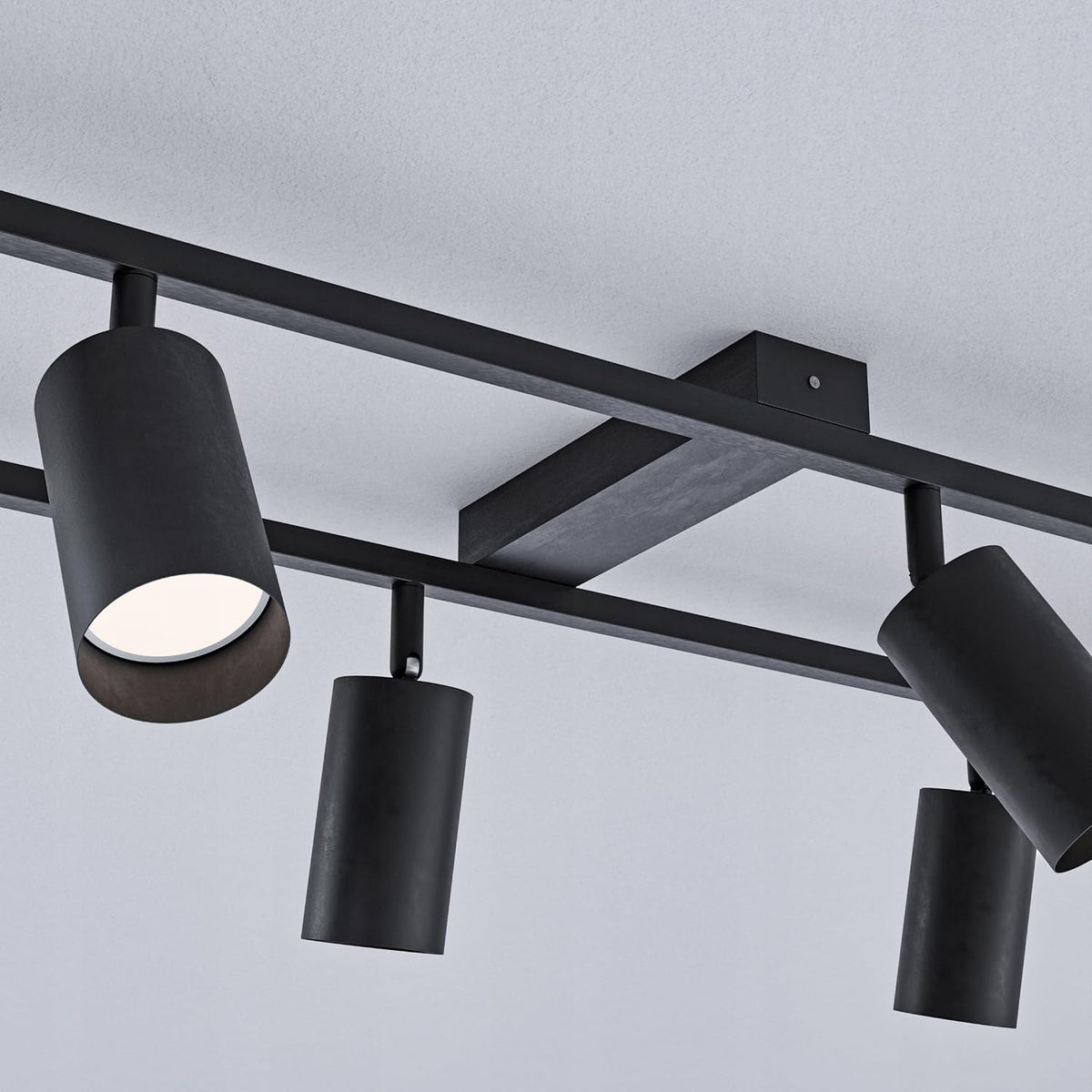 Deckenstrahler LED Schwarz - Deckenstrahler 6 Flammig - LED Deckenleuchte Schwenkbar - GU10 Deckenlampe Spot - Spotlight Lampe Modern - Strahler Deckenspot Für Küche, (6 Flammig, Schwarz)
