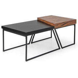2 Couchtischen Moderner Beistelltisch 120 X 60 X 46 Cm Schwarz + Braun