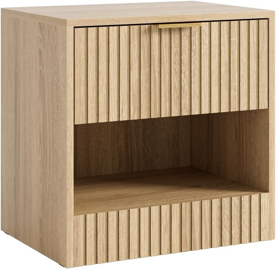 Nachttisch Eiche, Kleiner Nachtschrank Mit Schublade, Holz Nachttische Für Kinder, Nachtkommode 41X39X28 Cm, Beistelltisch Für Schlafzimmer,Wohnzimmer,Büro,Dunkle Eiche