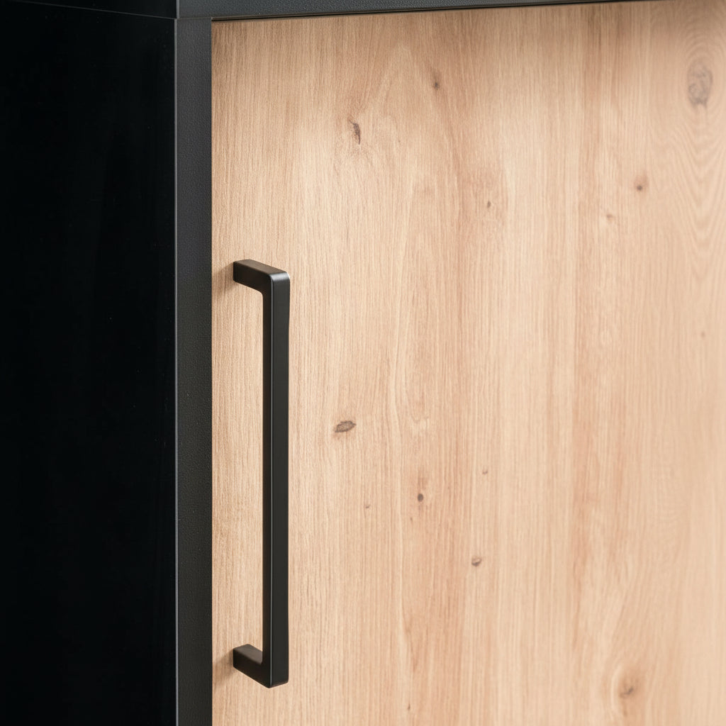 Schildmeyer Aktenschrank Aino 701867, Artisan Eiche Dekor/Schwarz Matt, 100 X 41 X 83,6 Cm