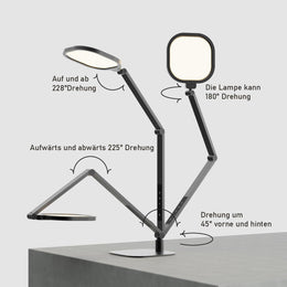 Litones Schreibtischlampe LED Dimmbare, Augenschutz Tageslichtlampe Schreibtisch Mit 3 Farbmodi Und Touch-Steuerung/Memory-Funktion,15W Schwenkarm Bürolampe Mit Stecker,Schwarz