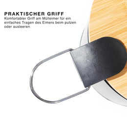 GREELUE 5L Kosmetikeimer Metall, Badezimmer Mülleimer Mit Deckel, Mülleimer Bad Mit Absenkautomatik (Soft Close) (Schwarz 5L)
