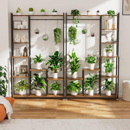 Pflanzenständer Mit Wachstumslicht – 180 Cm Hoch, Blumenständer Mit 8 Etagen, Metall, Quadratisches Design, Pflanzenregal Für Wohnzimmer, Balkon, Terrasse Und Garten