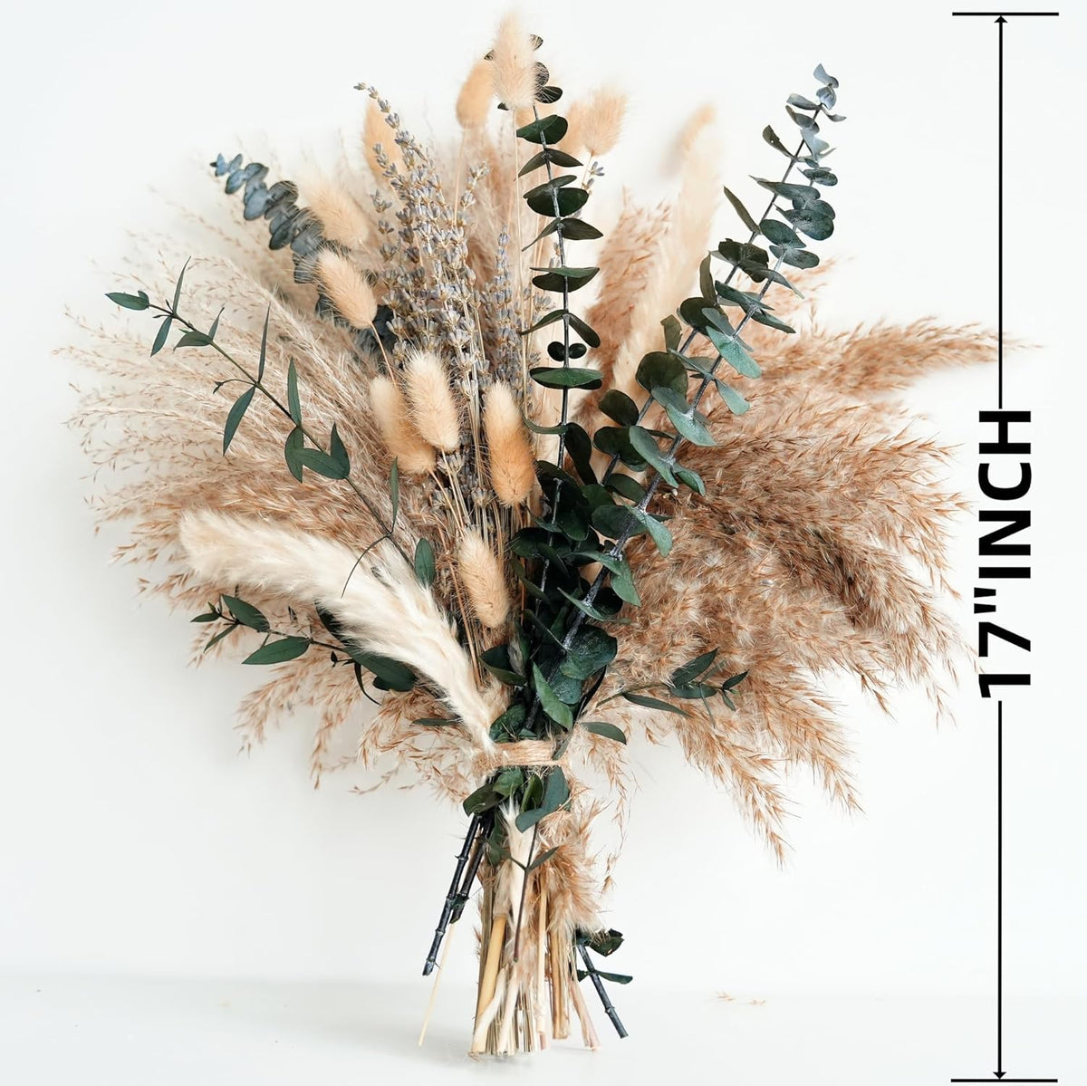 Pampasgras Deko - Tägliche Esszimmertisch Deko - Tischdeko & Trockenblumen Grünpampasgras Klein Für Wohnzimmer, Deko Blumen Künstlich & Sommer Wohnung Deko Im Boho Stil, Eucalyptus