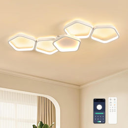 LED Deckenleuchte Wohnzimmer Dimmbar 90 Cm 58W | Mit Fernbedienung,3000K–6500K, Nachtlicht, Memory-Funktion, Schwarze Deckenlampe Für Schlafzimmer, Küche
